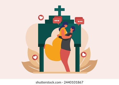 Wedding Day Flat Illustration Design