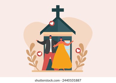Wedding Day Flat Illustration Design