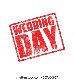 Wedding Day, Grunge Stamp, Vector