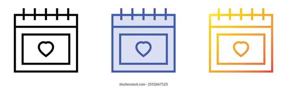 wedding day icon. Linear, Blue Fill and Gradient Style Design Isolated On White Background