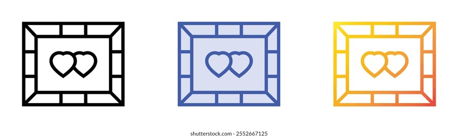 wedding day icon. Linear, Blue Fill and Gradient Style Design Isolated On White Background