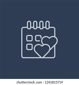 Wedding day icon. Wedding day linear design concept from Wedding and love collection. Simple element vector illustration on dark blue background.