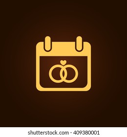 Wedding day icon, wedding rings icon
