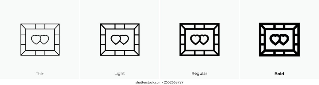 wedding day icon. Thin, Light Regular And Bold style design isolated on white background