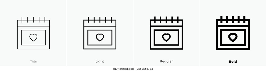 wedding day icon. Thin, Light Regular And Bold style design isolated on white background