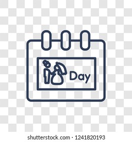 Wedding day icon. Trendy linear Wedding day logo concept on transparent background from Birthday party and wedding collection