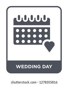 wedding day icon vector on white background, wedding day trendy filled icons from Birthday party and wedding collection, wedding day vector illustration
