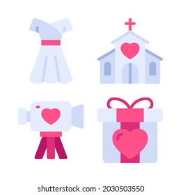 wedding day icons set. Perfect for website mobile app, app icons, presentation, illustration and any other projects.