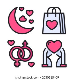 wedding day icons set. Perfect for website mobile app, app icons, presentation, illustration and any other projects.