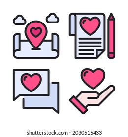 wedding day icons set. Perfect for website mobile app, app icons, presentation, illustration and any other projects.