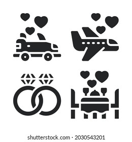 wedding day icons set. Perfect for website mobile app, app icons, presentation, illustration and any other projects.
