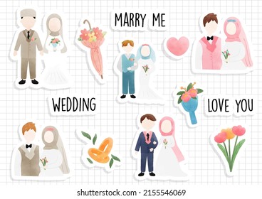 wedding day , wedding invitation sticker sheet and scrapbook