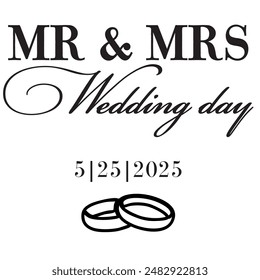 Wedding day mr and mrs sign design laser cut