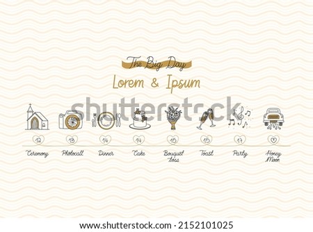 wedding day steps with icons