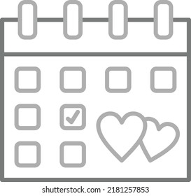 Hochzeitstag, Vektorsymbol. Kann für Druck-, Mobil- und Web-Anwendungen verwendet werden.