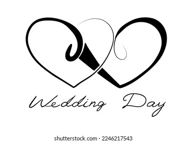 wedding day. vector minimalist symbol isolated on white 