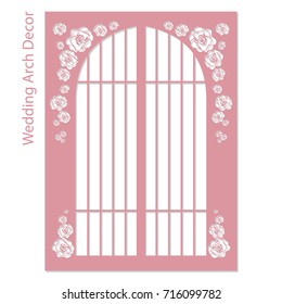 Wedding decorative arch for decorating the hall with gates and roses