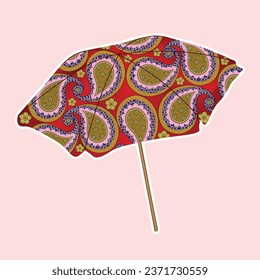 Wedding decorative umbrella Vector. Wedding decorations colorful theme mehndi decorations illustration. Traditional wedding decorative elements.