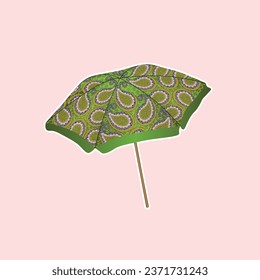 Wedding decorative umbrella Vector. Wedding decorations colorful theme mehndi decorations illustration. Traditional wedding decorative elements.