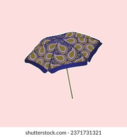 Wedding decorative umbrella Vector. Wedding decorations colorful theme mehndi decorations illustration. Traditional wedding decorative elements.