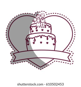 wedding delicious cake icon