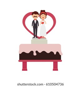 wedding delicious cake icon