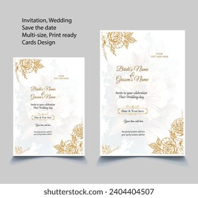 wedding ; wedding design; invite; invitation; greting ; invitation card; invitation card design; birthday card; birthday card design; golden color; leaf invitation; luxury; ceremony, white floral