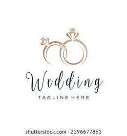 Wedding design logo with a stunning diamond concept