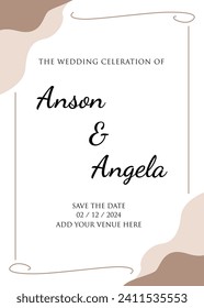 wedding design minimalist illustration announcement invitation