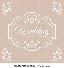 Wedding design over beige background, vector illustration