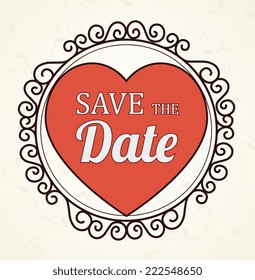 Wedding design over beige background, vector illustration
