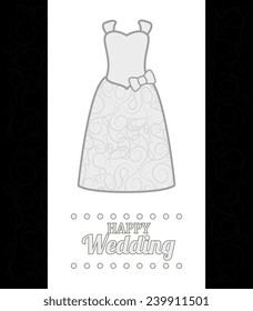 Wedding design over black background, vector illustration.