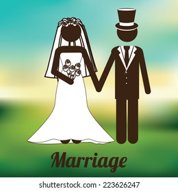 Wedding design over blur background, vector illustration