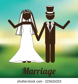 Wedding design over blur background, vector illustration