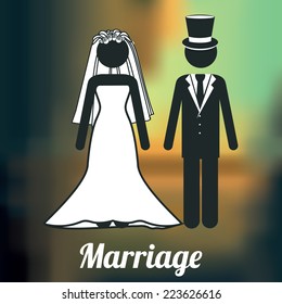 Wedding design over blur background, vector illustration