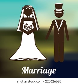 Wedding design over blur background, vector illustration