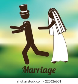 Wedding design over blur background, vector illustration