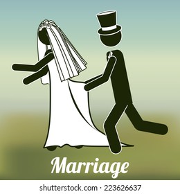 Wedding design over blur background, vector illustration