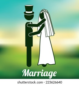 Wedding design over blur background, vector illustration
