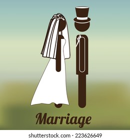 Wedding design over blur background, vector illustration