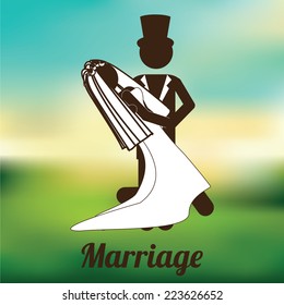 Wedding design over blur background, vector illustration