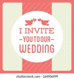 wedding design over dotted background vector illustration