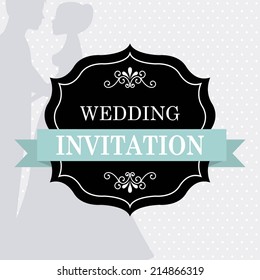 wedding design over gray  background vector illustration