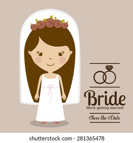 Wedding design over grey background, vector illustration