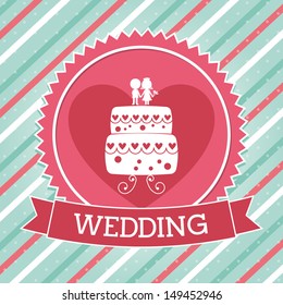 wedding design over lineal background vector illustration 