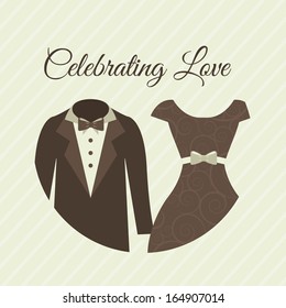 wedding design over lineal background vector illustration