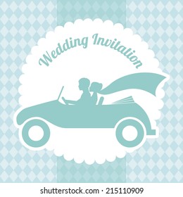 wedding design over pattern background vector illustration