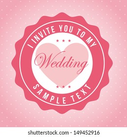 wedding design over pink background vector illustration 