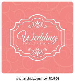 wedding design over pink background vector illustration