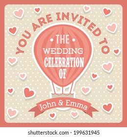 Wedding design over pink background, vector illustration